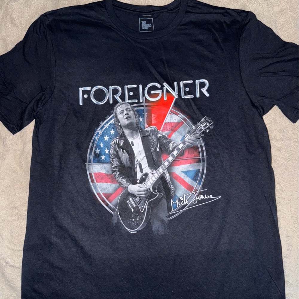 Foreigner Black Graphic Tee Size Medium